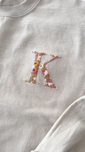 Initial Letter Embroidery T-Shirt