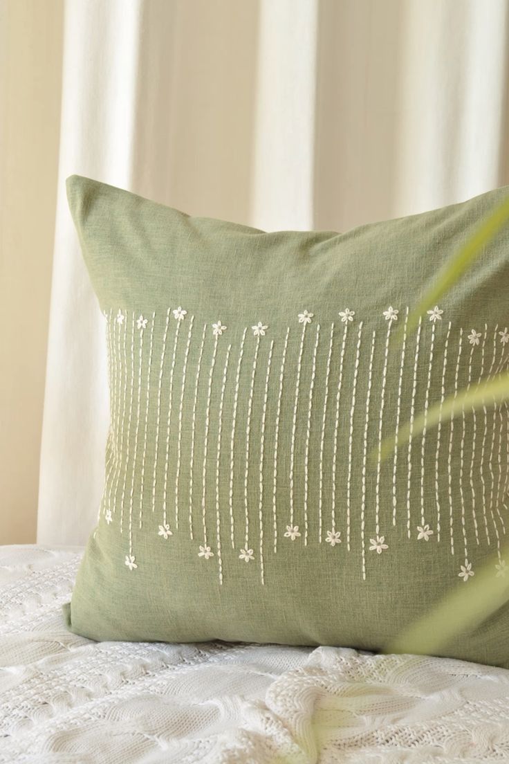 Hand Embroidery Rectangle Cushion Cover (Set of 2)