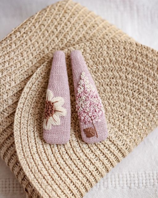 Hand Embroidery Hair Clips (Set of 2)