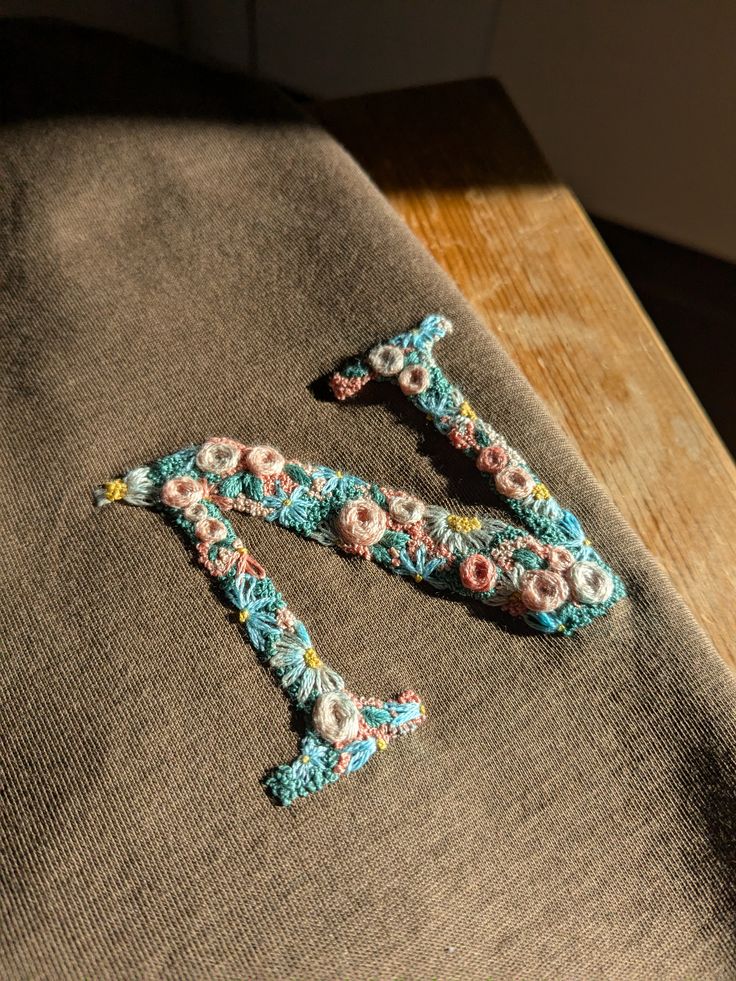 Initial Letter Embroidery T-Shirt