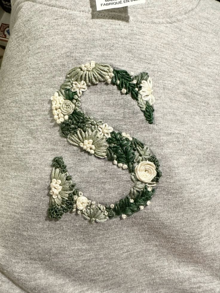 Initial Letter Embroidery T-Shirt