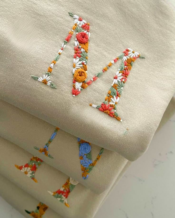Initial Letter Embroidery T-Shirt
