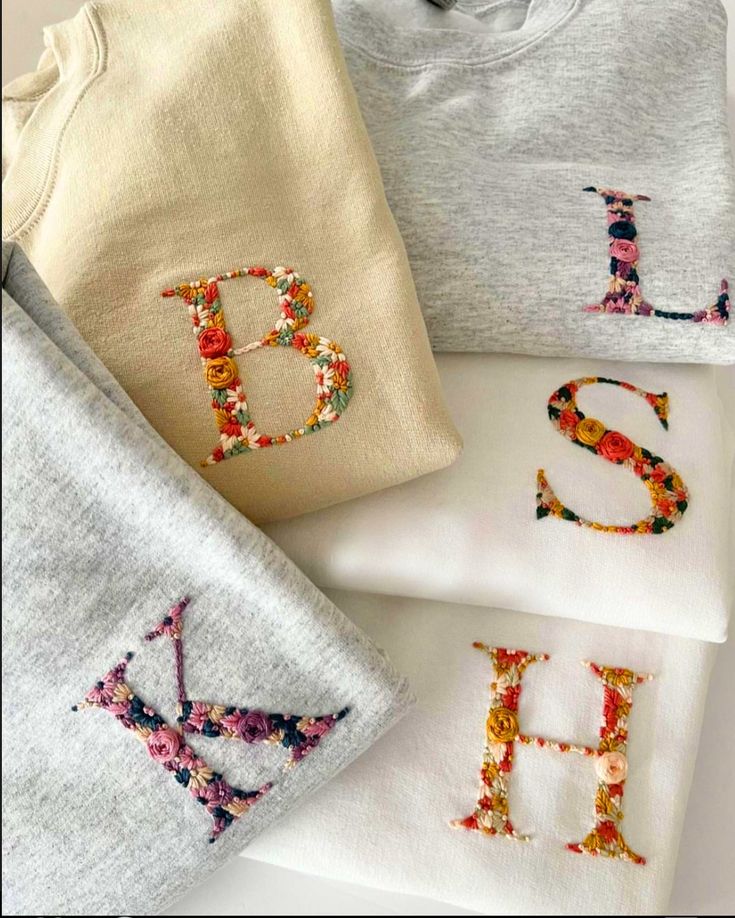 Initial Letter Embroidery T-Shirt