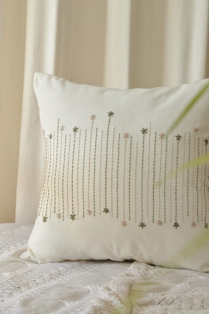 Hand Embroidery Rectangle Cushion Cover (Set of 2)