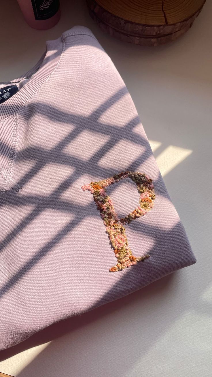 Initial Letter Embroidery T-Shirt